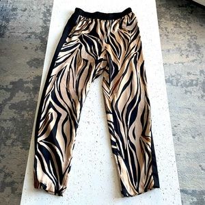 Bailey 44 Satin Zebra Pattern Pants in Carmel